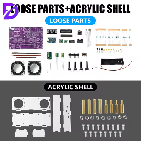 Dual-Channel Digital Display FM Radio DIY Kit with Type-C Interface 87.5MHz-108MHz FM Frequency Band
