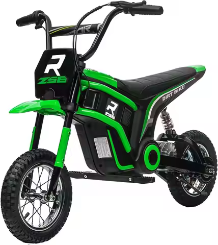 Electric Dirt Bike with Twist Grip Throttle, 24V 350W Off-Road Electric Motorcycle, Up to 15 MPH wit