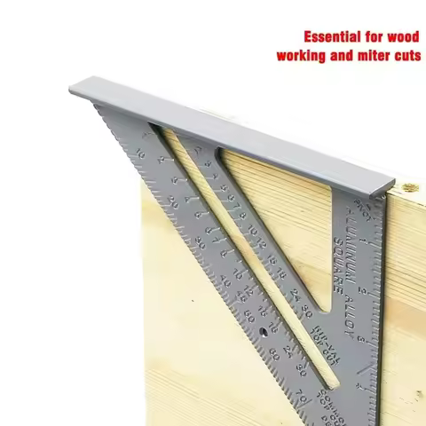 7 Inch Aluminum Alloy Triangle Square Ruler High Precision Carpenter Measuring Tool for Daily Woodwo