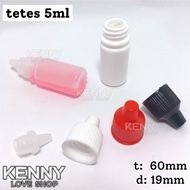 CC dropper bottle 5 ML TAPEREDPOLOS white plastic 5mlnatural BENING