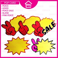 [GMRACK] POP CARD BLANK , PEACE , PEACE SALE , THUMB UP GOOD , PINK PEACE LARGE SIZE