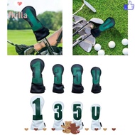 FKILLA Golf Club Head, Portable PU Leather Golf Club Cover,  1 3 5 U Embroidered Multifunctional Hyb