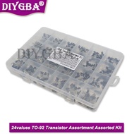 24-value TO-92 transistor product combination kit, each 2N2222 3906 3904 5401 5551 C945 1015 BC327 B