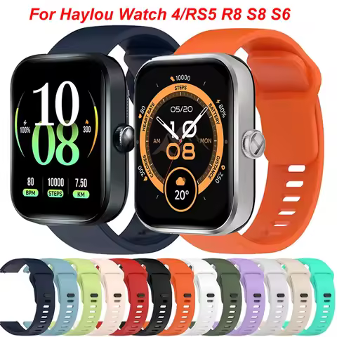 22mm Silicone Strap For Haylou Watch 4/Haylou RS5 R8 S8 S6 Sport Bracelet For Haylou Solar 5 Ultra G