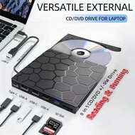External CD/DVD Drive for Laptop, Portable DVD Player for Laptop, 8 in 1 USB 3.0 CD/DVD-ROM +/-RW CD