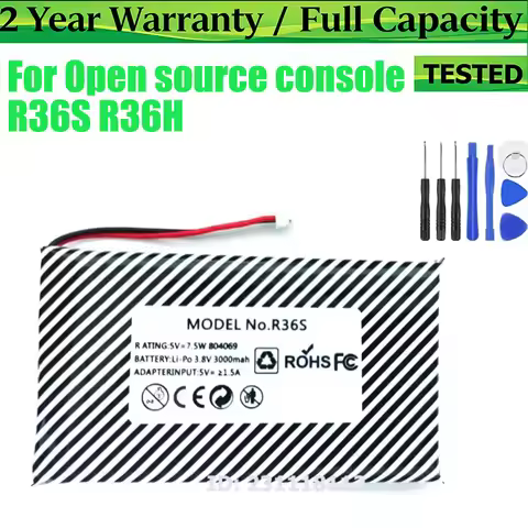 Original New Battery For 3.8V 3000mAh For Open source console R36S R36H Game machine battery Replace