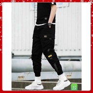 Men's Khaki Sports Jogger Pants with Elastic Waist Pockets HA97