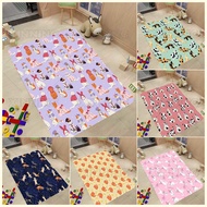 Cartoon Cute Cat Checkered Pattern Cute Cartoon Soft Carpet Washable Large Carpet Bedroom Carpet Liv