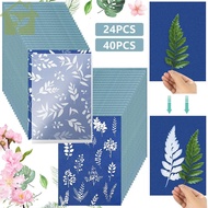 24pcs/40pcs Sun Print Paper Kit Sun Art Paper Sensitivity Nature Printing Paper A5 Solar Drawing Pap