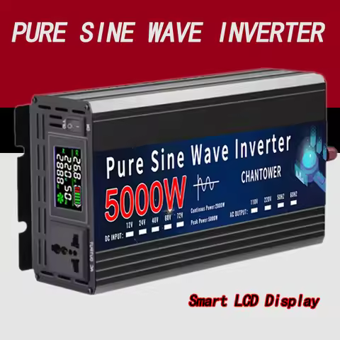 Inverter 5000W Pure Sine Wave DC 12v/24v To AC 110v/220v 5000W 50HZ/60HZPortable Power Voltage Conve