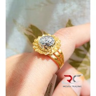 CINCIN BUNGA MATAHARI VIRAL 2C EMAS TULEN 916 CINCIN BUNGA EMAS 916 CROME SUNFLOWER GOLD RING 916