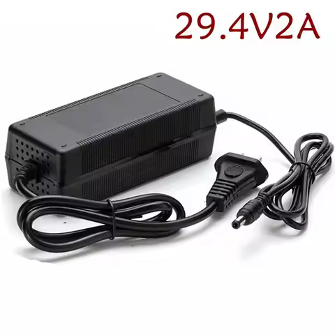24V Charger Output 29.4V 2A Lithium battery Charger 7S 24V 10AH 15AH 20AH Charger DC 5.5*2.1 Port
