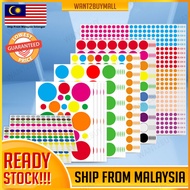 Round Circle Bulat Dot Self Adhesive Color Label Remark Code Gift Packaging Colour Sticker Assorted 