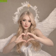 TOYBOX Feather Glory Crown Headband, Dress Up Props Double Layer Virgin Mary Queen Tiara, Gothic Vin