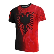 Albania Flag Graphic T Shirts Albanian National Emblem 3D Print T Shirt For Men Clothes Sport Contes