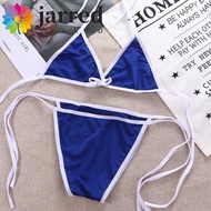 JARRED Bikini Sets Summer Simple Biquini Halter Neck Strap Cosplay Solid Color Bathing Suit