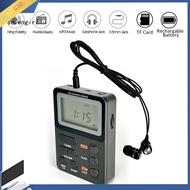 SEV Locking Switch Radio Compact Portable Radio Portable Mini Lcd Fm Radio Receiver with Headphones Compact Design Am/fm Dual Band Hifi Stereo Sound Radio Best Seller