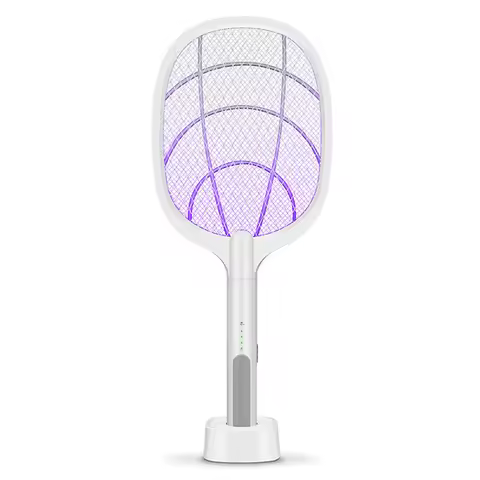 2-in-1 USB Rechargeable Mosquito Racket Foldable Electric Mosquito Killer Fly Swatter Home/Dorm Use 