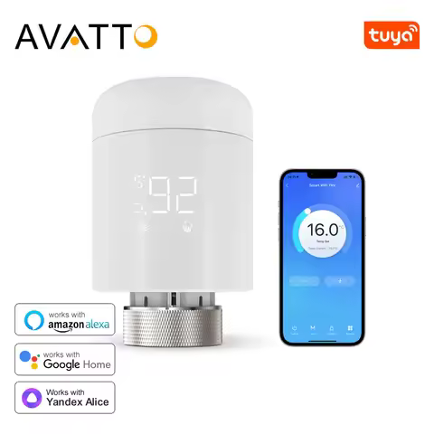 AVATTO Tuya 1-6PCS WIFI TRV Thermostatic Radiator Actuator Valve Smart Temperature Controller Works 