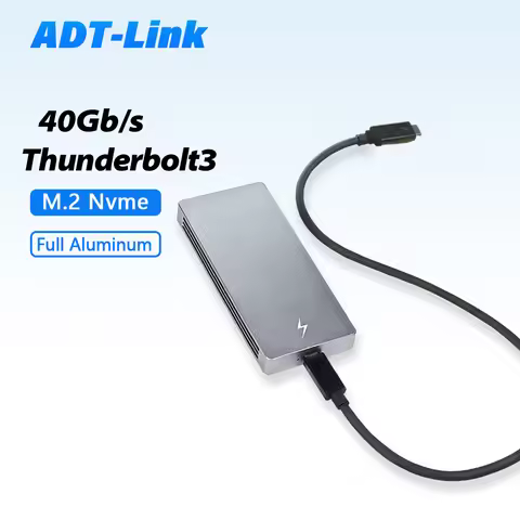 Thunderbolt 3 M.2 Nvme Mobile Hard Disk Enclosure 40Gb/s 8T Full Aluminum Body JHL6340 for PC/laptop