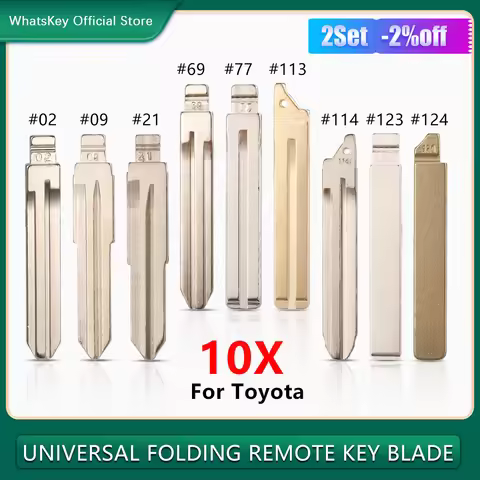 10Pcs No.02 09 21 69 77 113 114 123 #124 TOY43 Flip Remote Key Blade For Toyota Camry Corolla Highla