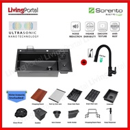 SORENTO Master Chef Multifunctional Kitchen Sink With Dustbin + Pull Out Sink Tap +Kitchen Accessori