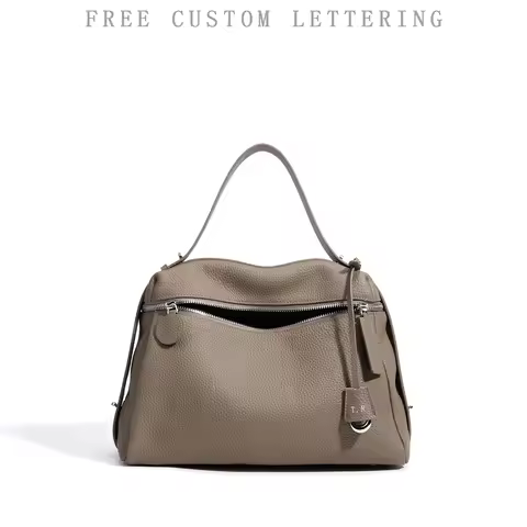 First Layer Cow Leather 33cm Tote Bag Fashionable Women's Bag New Design Large Capacity Soft Portabl