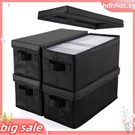 CD Sleeve Container- Pack of 4 CD Case Storage Boxes, 14.1" X 6.2" X 5.5", Holds 30 to 165 Discs
