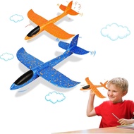 VCOSTORE 2 Pack Foam Airplanes for Kids, 13.3'' Throwing Foam Glider Planes Toys, Flying Styrofoam K