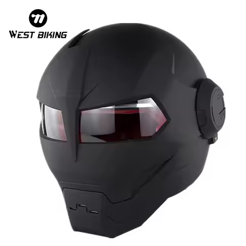 WEST BIKING Motorcycle Bike Full Face Helmet Matt Black Large Size Scooter Open Face Safety Helmet W