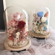 永生玻璃罩鐘花 玻璃罩 永生花 生日禮物 情人節禮物