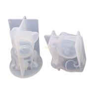 flgo Handicrafts Earrings Danglers DIY Mold 3D Bulldog Lucky for Cat Necklace Pendant Silicone Mold 