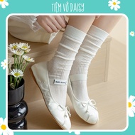 Vintage women's high-neck socks, gentle and feminine, Korean style antibacterial mesh cotton LL01