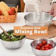 {SG} 19cm 24cm Stainless Steel Mixing Bowl Nesting Storage Bowl Salad Bowls Cooking Bowl Baking for Hari Raya Ramadan