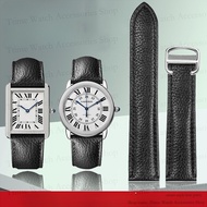 4/13 Litchi Leather Watch Strap for Cartier Tank London Solo Series Wsta0029 Wsta0030 Leather Strap 