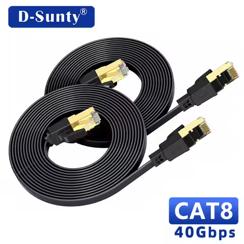 Cat8 Ethernet Cable Flat Ultra Fast 40Gbps Transmission Speed High-Speed Performance RJ45 3M 5M 8M 1