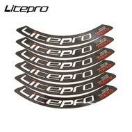 Litepro 6pcs AERO S42 406 451 Wheelset Universal Stickers Folding Bike 20 22Inch Double Wall Wheels 