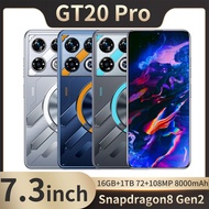 GT20 Pro Smartphone 5G Cellphone 16GB+1TB 7.3inch 8000mAh Full Screen Gravity Sensor Android Phone