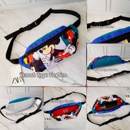 New Zara Mickey Mouse / Waistbag Disney Karakter Mickey / Tas Pinggang / Tas Dada