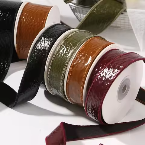 10 Yards 25mm 38mm Glossy PU Leather Clothing Backpack Edging Strap Cord String Rope DIY Necklace Br
