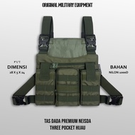 Tas Dada Pria Tactical Three Pocket Plain Loreng NEISDA Non Waterproof Tas Dada Polisi Chest Bag Pre