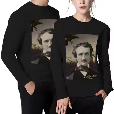 Gothic Wall Art - Edgar Allan Poe - Raven Pullover autumn new products mens clothes men's clothing t