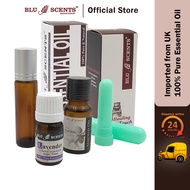 Blu Scents Eucalyptus Aromatherapy Massage Set - Eucalyptus Essential Oil, Almond Oil, Inhaler - Ref