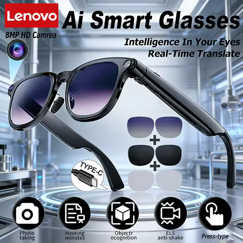 Lenovo AI Smart Glasses Multifunctional Photography Video Recording Real-time Translation AI Recogni