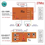 Module Pcb Mainan Rc Remote Control 27Mhz 4Ch Gs-6201T Gs-156R Promo