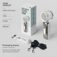 Anvers Foldable Handheld Fan 100 Level High-Speed Adjustable Turbo Cooling Portable Fan with Light