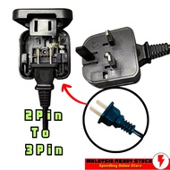 US 2 Pin to UK 3 Pin Portable Conversion Plug Travel Adapter 3 Pin Plug