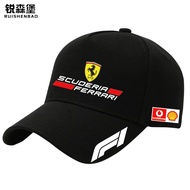 Ferrari F1 Team Formula Racing Fans หมวกแก๊ปเบสบอลป้องกันแสงแดดสำหรับบุรุษในฤดูร้อน