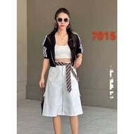 AS ELEGANT Loose Korean style w/ Tie Belt Shorts Fashion 4 Pocket Garterrize Waist Short Jorts 7015