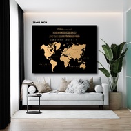 FRAME DECO WORLD MAP 1 PANEL TIADA NAMA NEGARA (36X48 INCH)